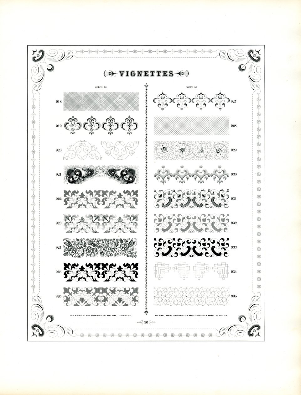 Sammlung dekorativer Vignetten von Charles Derriey