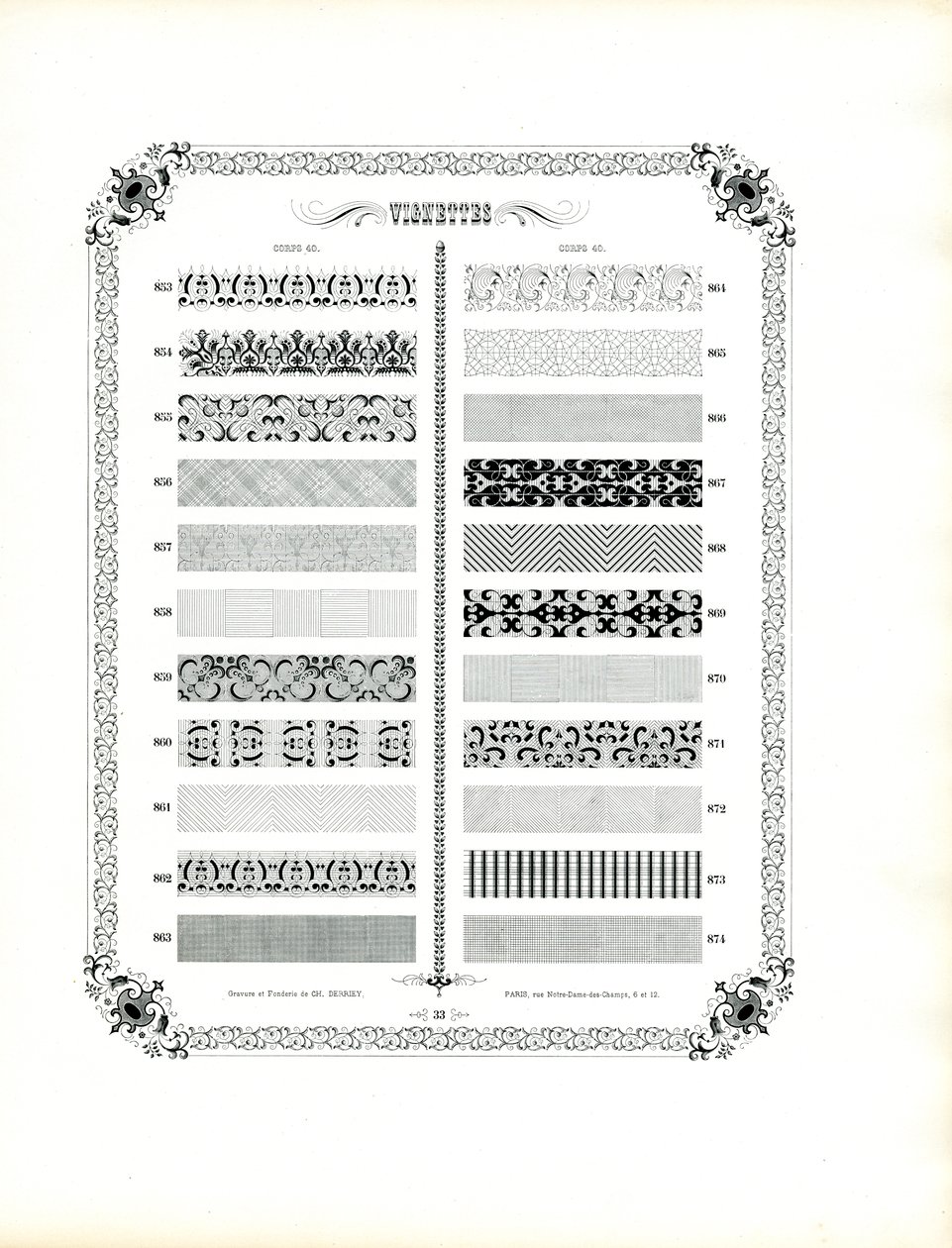 Sammlung von ornamentalen Zierstreifen von Charles Derriey