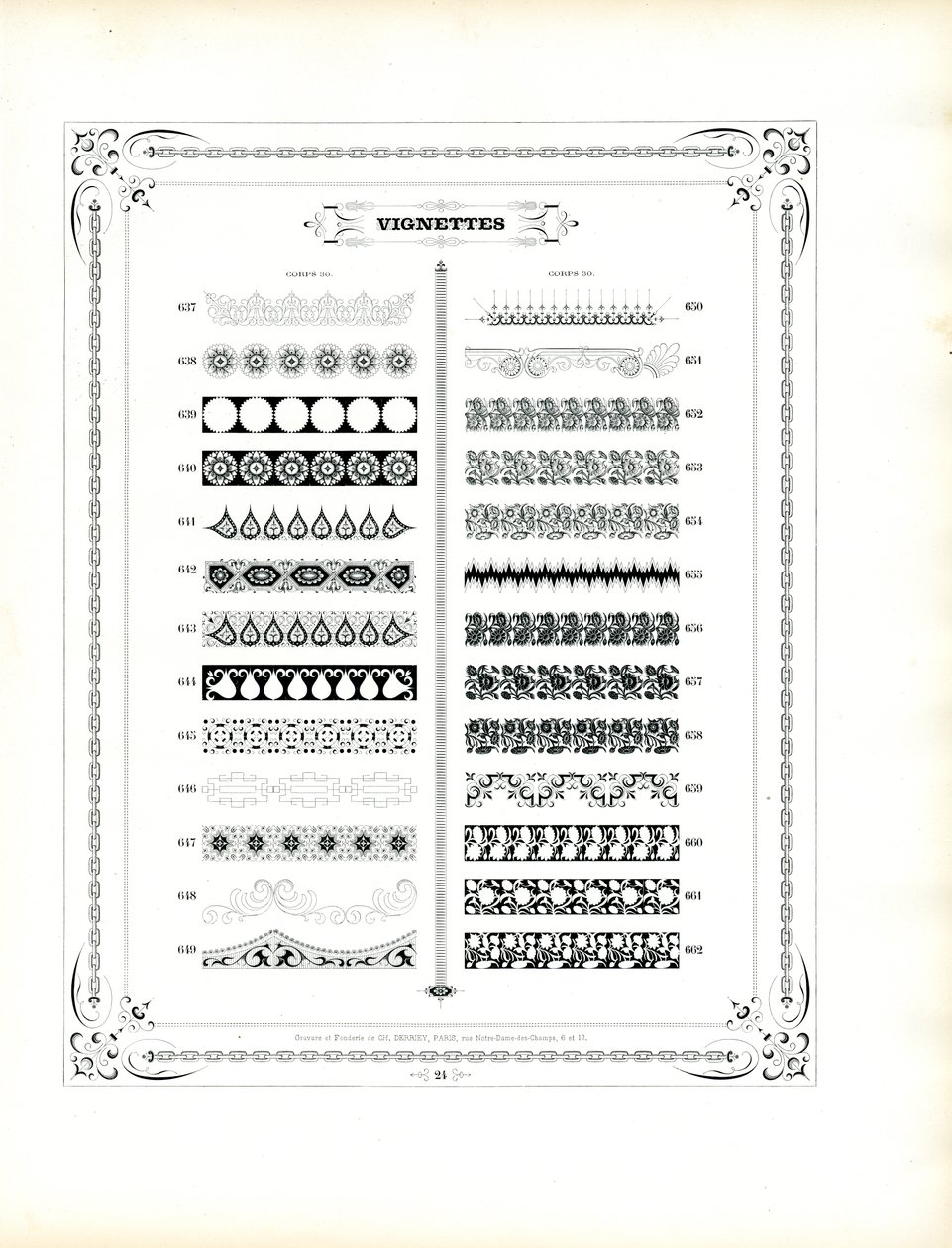 Dekorative Streifen und Zierleisten von Charles Derriey
