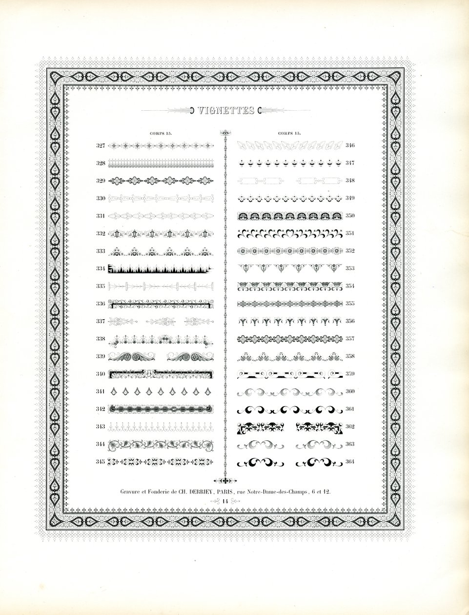 Dekorative Vignetten und Ziermotive von Charles Derriey