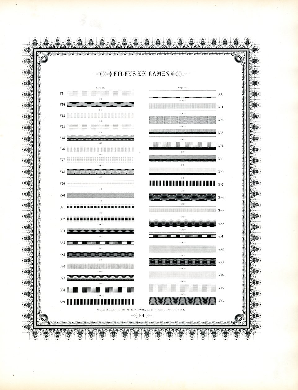 Typografische Zierregeln von Charles Derriey