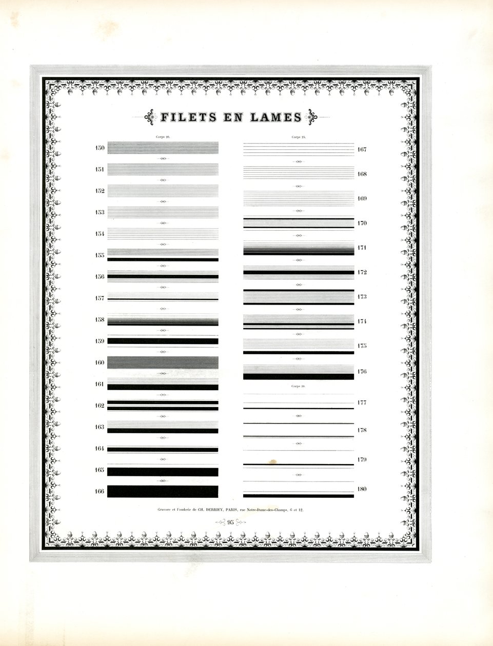 Typografische Linienelemente - Filets en Lames von Charles Derriey