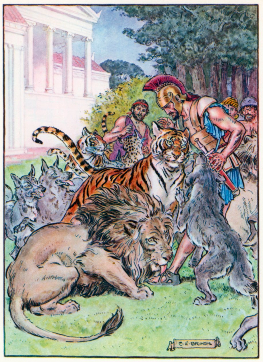 Zu ihrer Überraschung und Freude sprangen diese wilden Tiere nur um sie herum von Charles Edmund (after) Brock