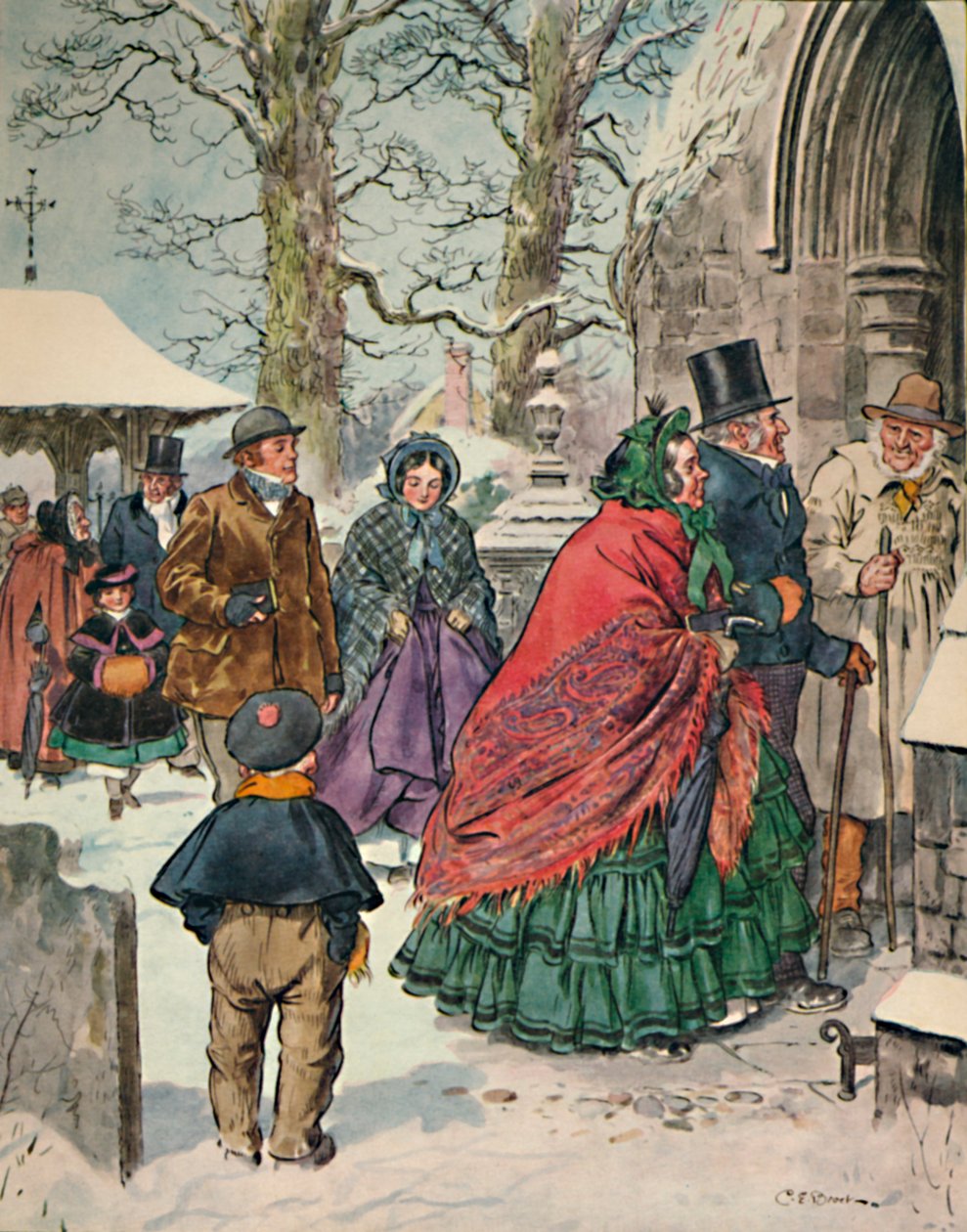 Aus Weihnachten. Alexander Smiths Essays Dreamthorp, 1862, 1923 von Charles Edmund Brock