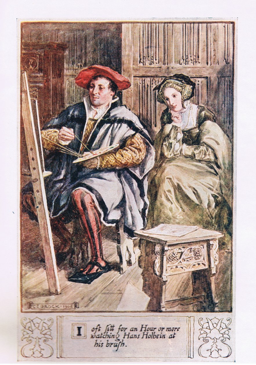 Ich sitze oft eine Stunde oder länger und beobachte Hans Holbein bei seiner Arbeit von Charles Edmund Brock
