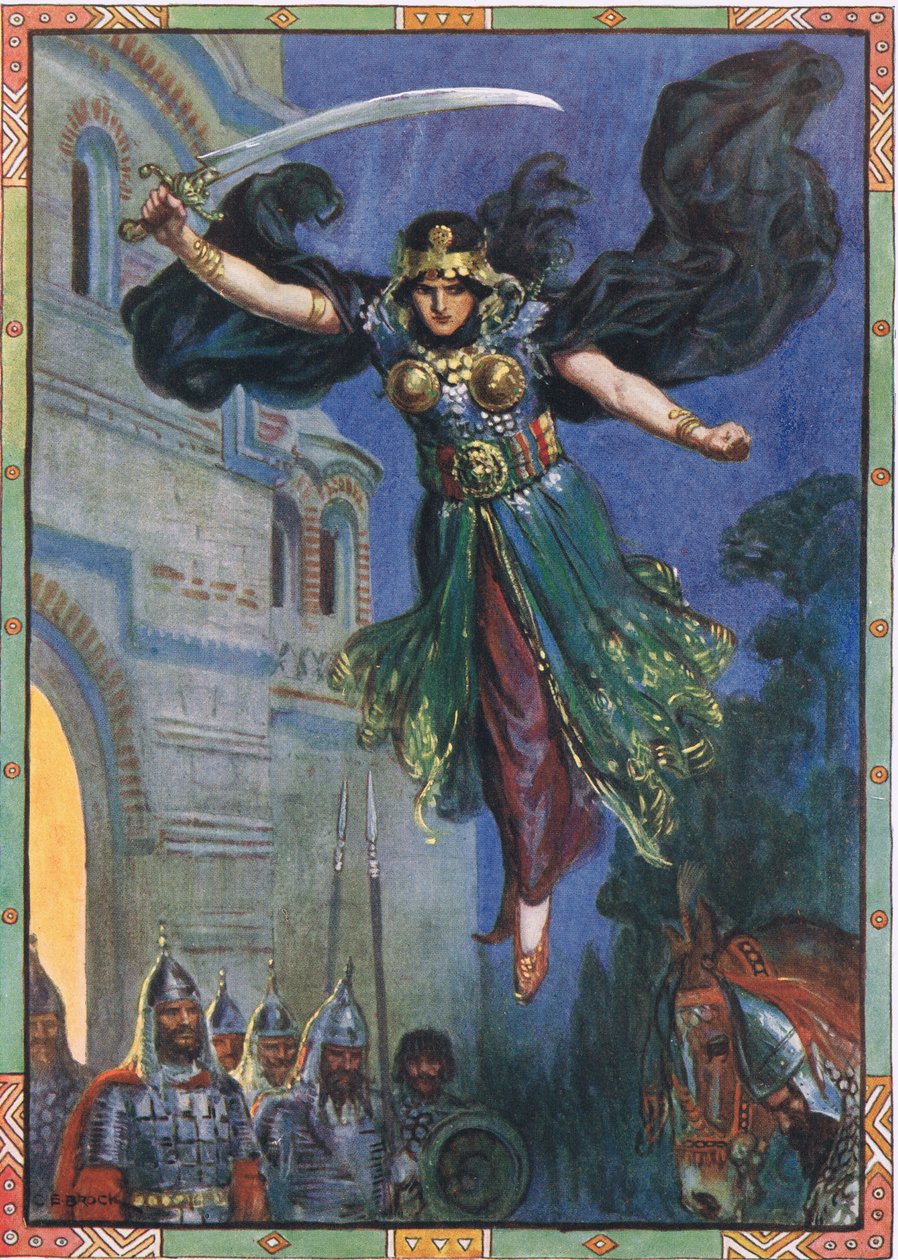 Sie wurden alle bewegungslos, wo sie standen, Szene aus Das Königreich Arapushka in Kindererzählungen aus rumänischen Legenden von Moses Gaster von Charles Edmund Brock
