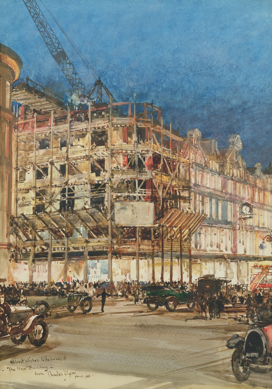 Bau des neuen Gebäudes für Bourne und Hollingsworth, Oxford Street, London von Charles Edward Dixon