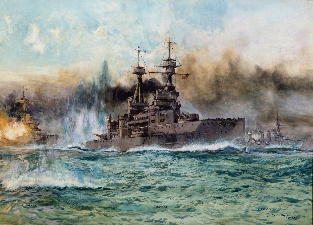 H.M.S. Vanguard in der Schlacht von Jütland, 1924 von Charles Edward Dixon