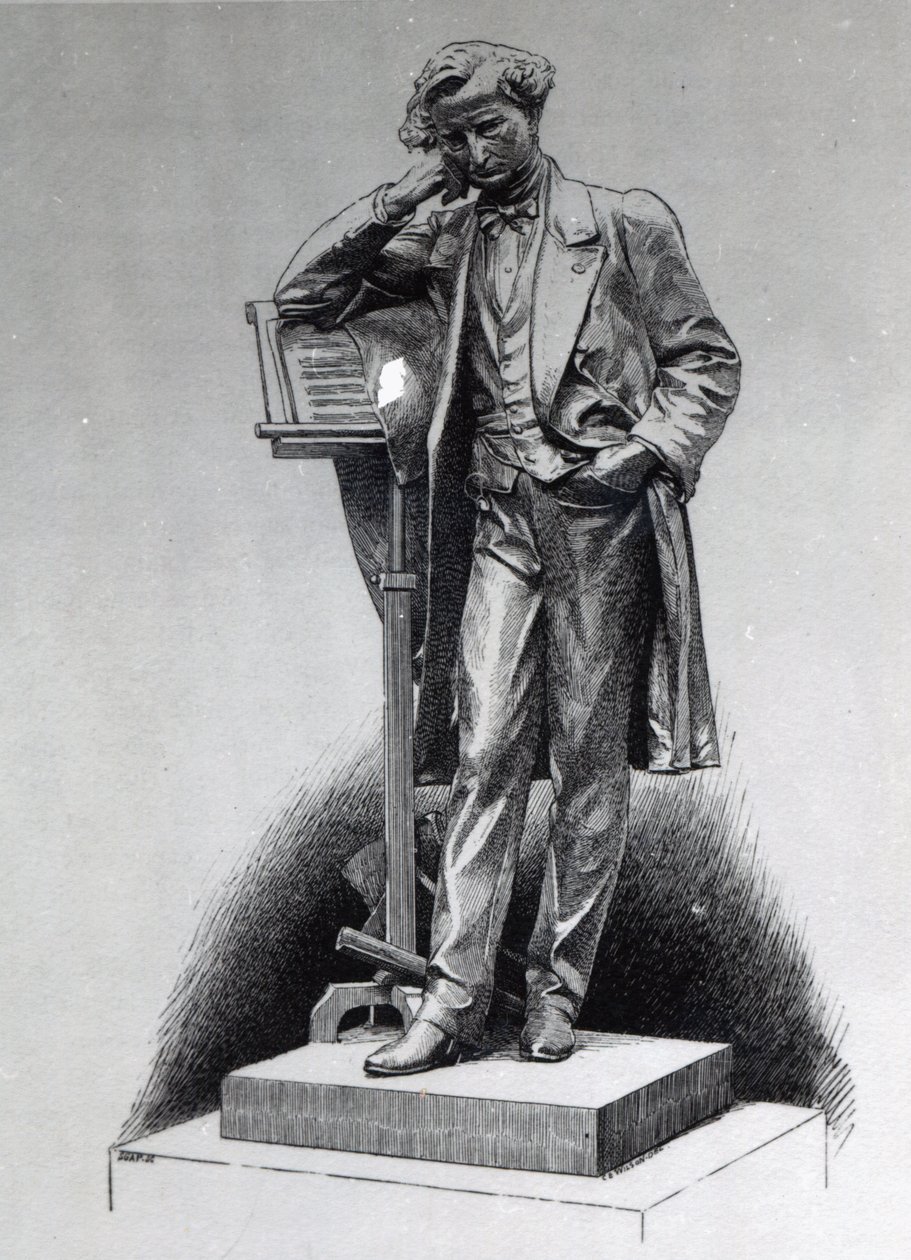 Hector Berlioz, nach der Statue von Alfred Lenoir im Square Vintimille, Paris, 1886 von Charles Edward Wilson