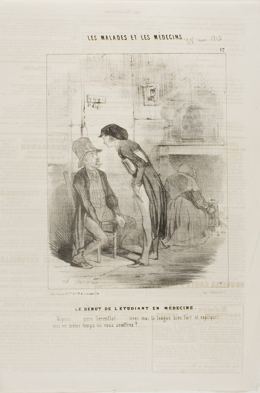 Ein Medizinstudent beginnt (Tafel 12) von Charles Emile Jacque