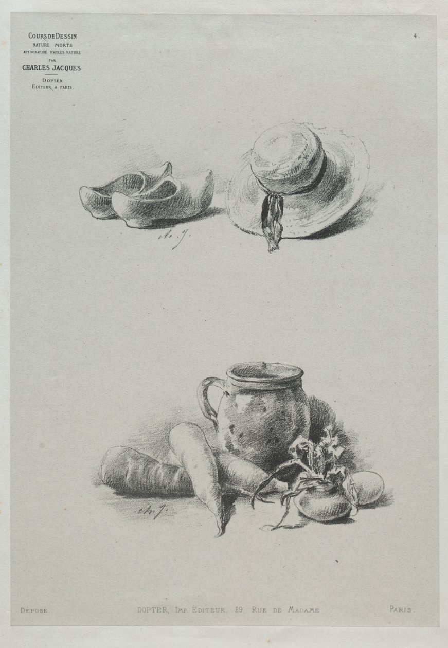 Zeichenkurs: Nr. 4 - Stillleben von Charles Emile Jacque