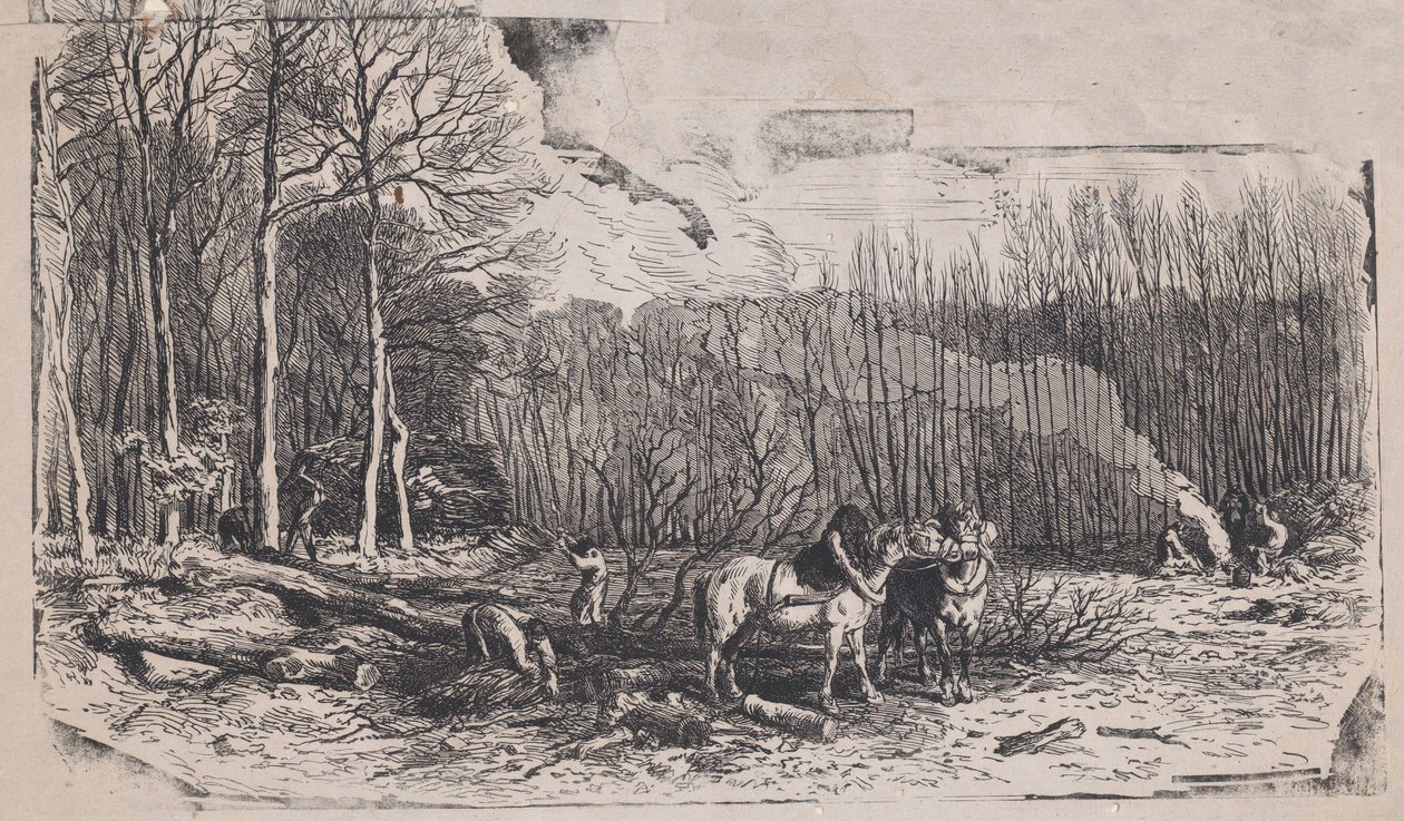 Februar aus Album der ländlichen Motive, 1859 von Charles Emile Jacque