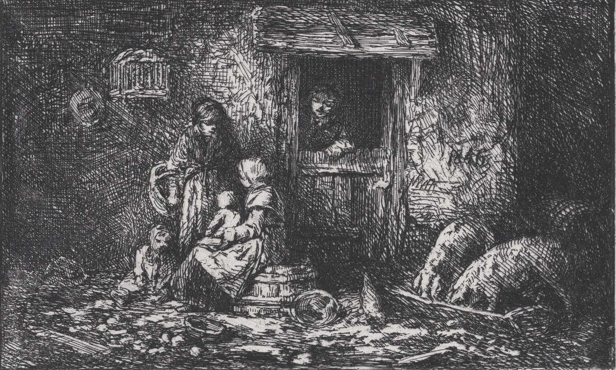 Tor zum Bauernhof, ca. 1850 von Charles Emile Jacque
