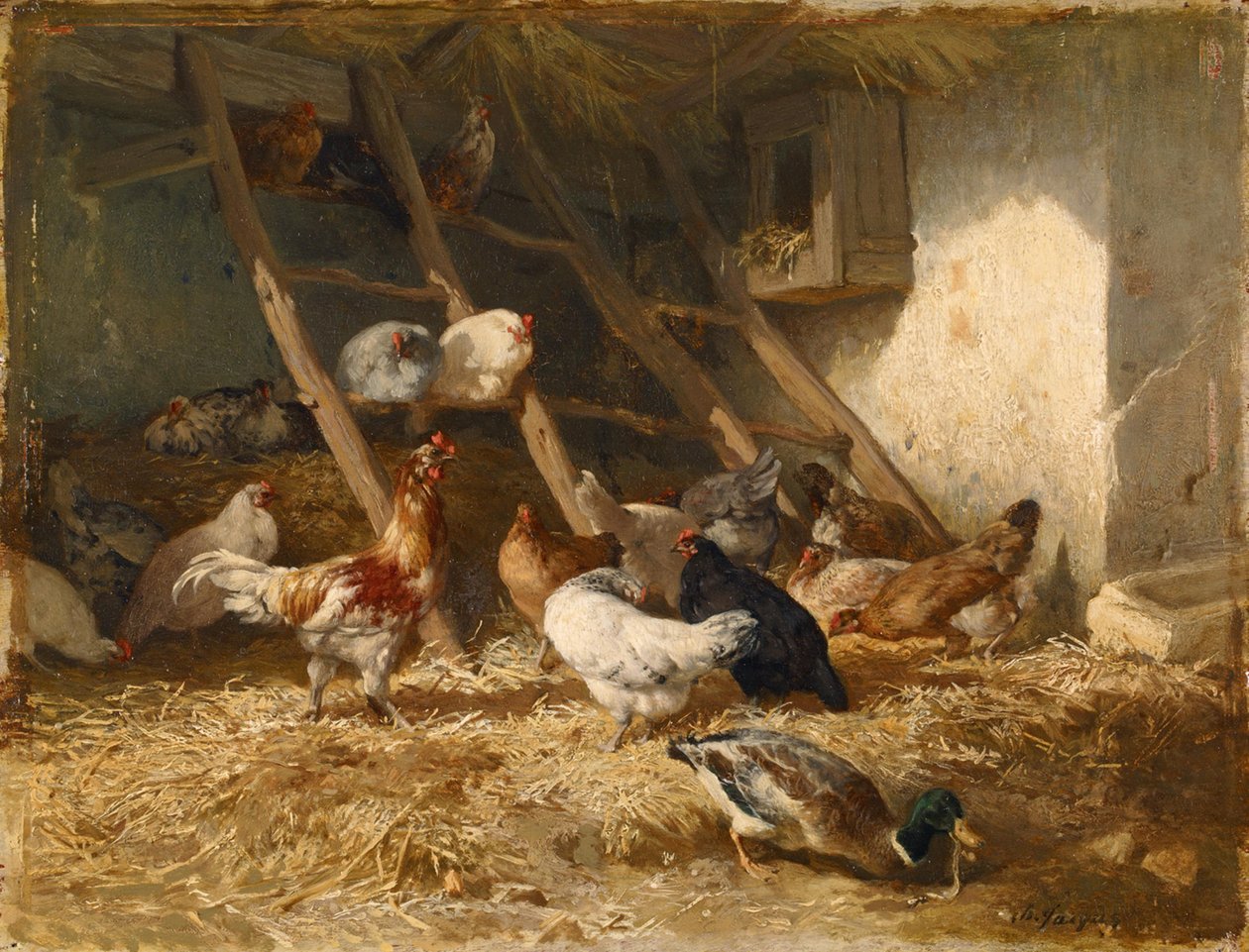 Hühner von Charles Emile Jacque