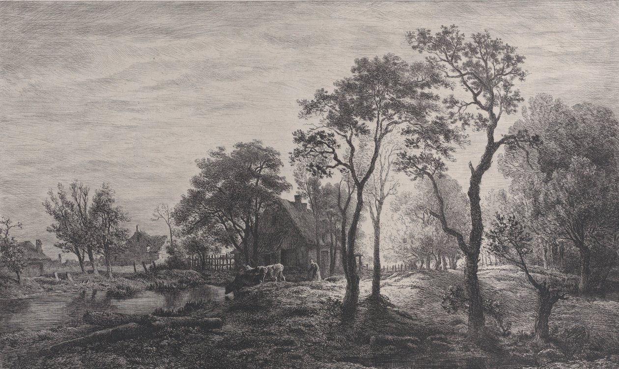 Landschaft, nach einer Skizze von Eglon van der Neer, 1862 von Charles Emile Jacque