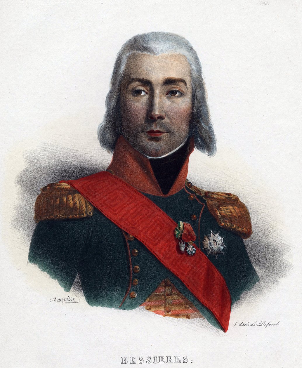 Porträt von Jean Baptiste (Jean-Baptiste) Bessières (1768-1813), Marschall von Frankreich von Charles Emile Mauraisse