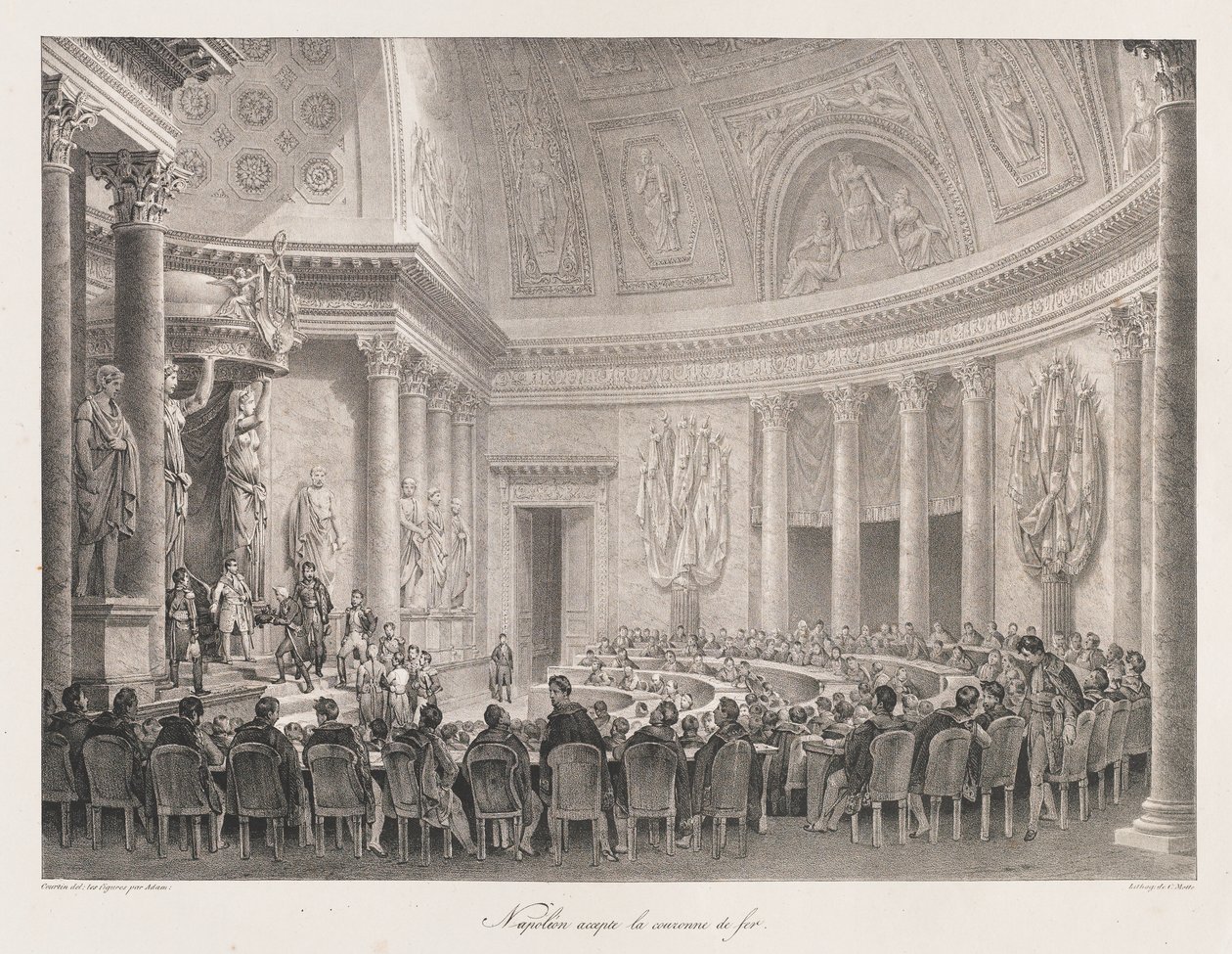 Napoleon nimmt das Eiserne Kreuz an, frühes 19. Jahrhundert von Charles Etienne Pierre Motte