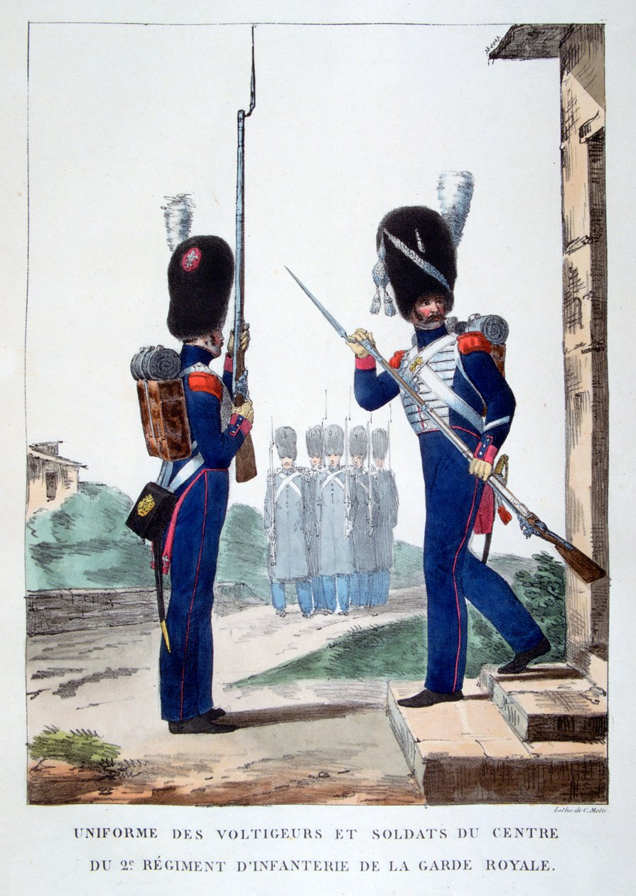 Uniformen der 2. Infanterie der französischen königlichen Garde von Charles Etienne Pierre Motte