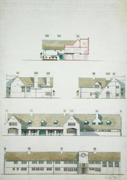 Vorgeschlagenes Haus in Higham Woodford, Essex für Lady Henry Somerset von Charles Francis Annesley Voysey