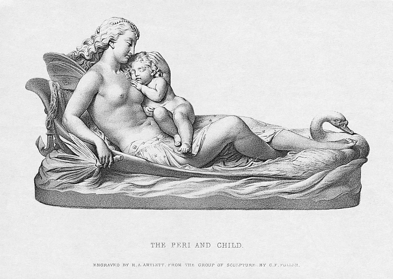 Die Peri und das Kind, ca. 1871, graviert von R.A. Artlett von Charles Francis Fuller