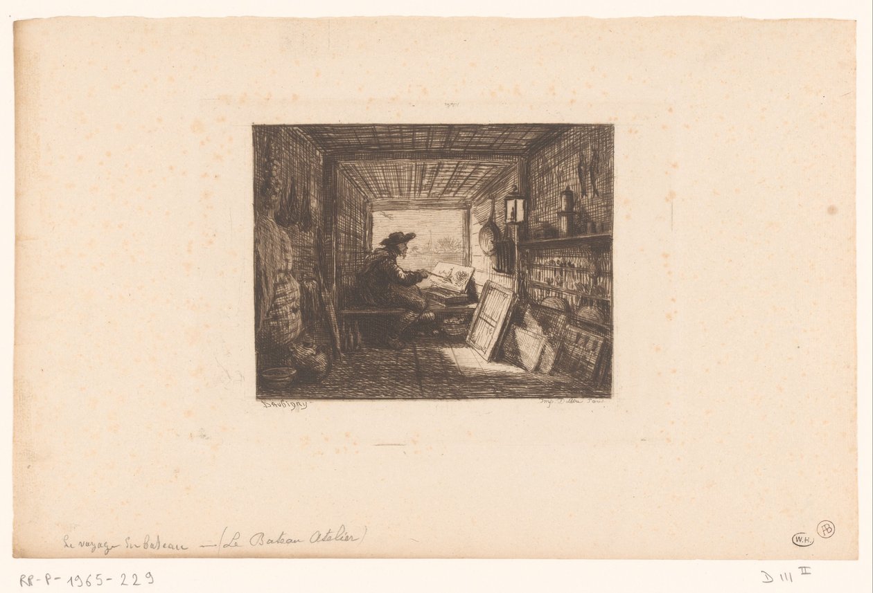 Atelier eines Künstlers (Serie mit Landschaften und Ereignissen rund um Wasser) von Charles Francois Daubigny