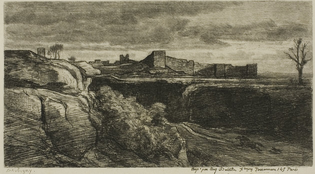 Ruinen des Château von Crémieux (Isère) von Charles Francois Daubigny