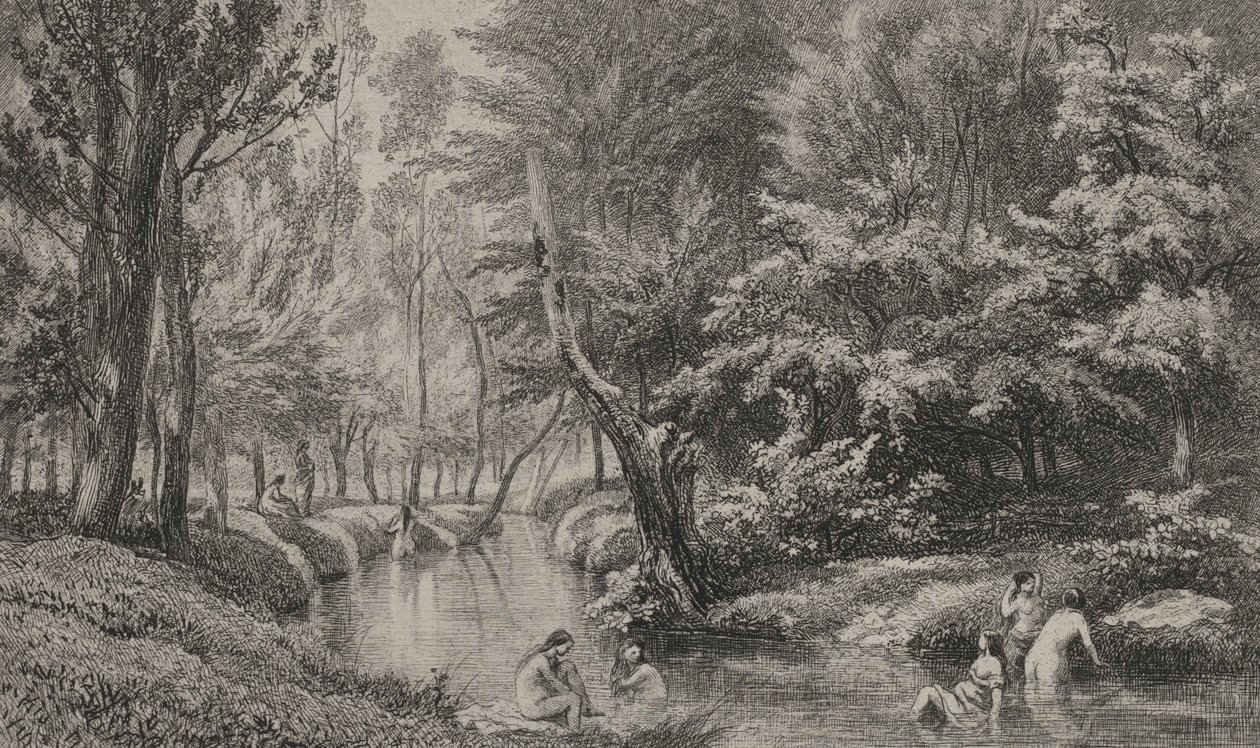 Die Badenden, um 1847 von Charles Francois Daubigny