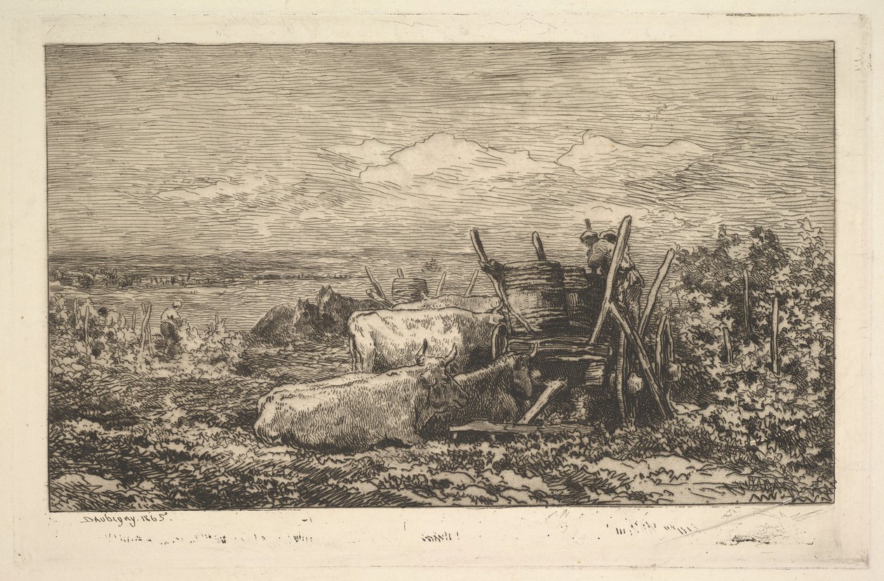 Die Ernte, Souvenir des Morvan, 1865 von Charles Francois Daubigny