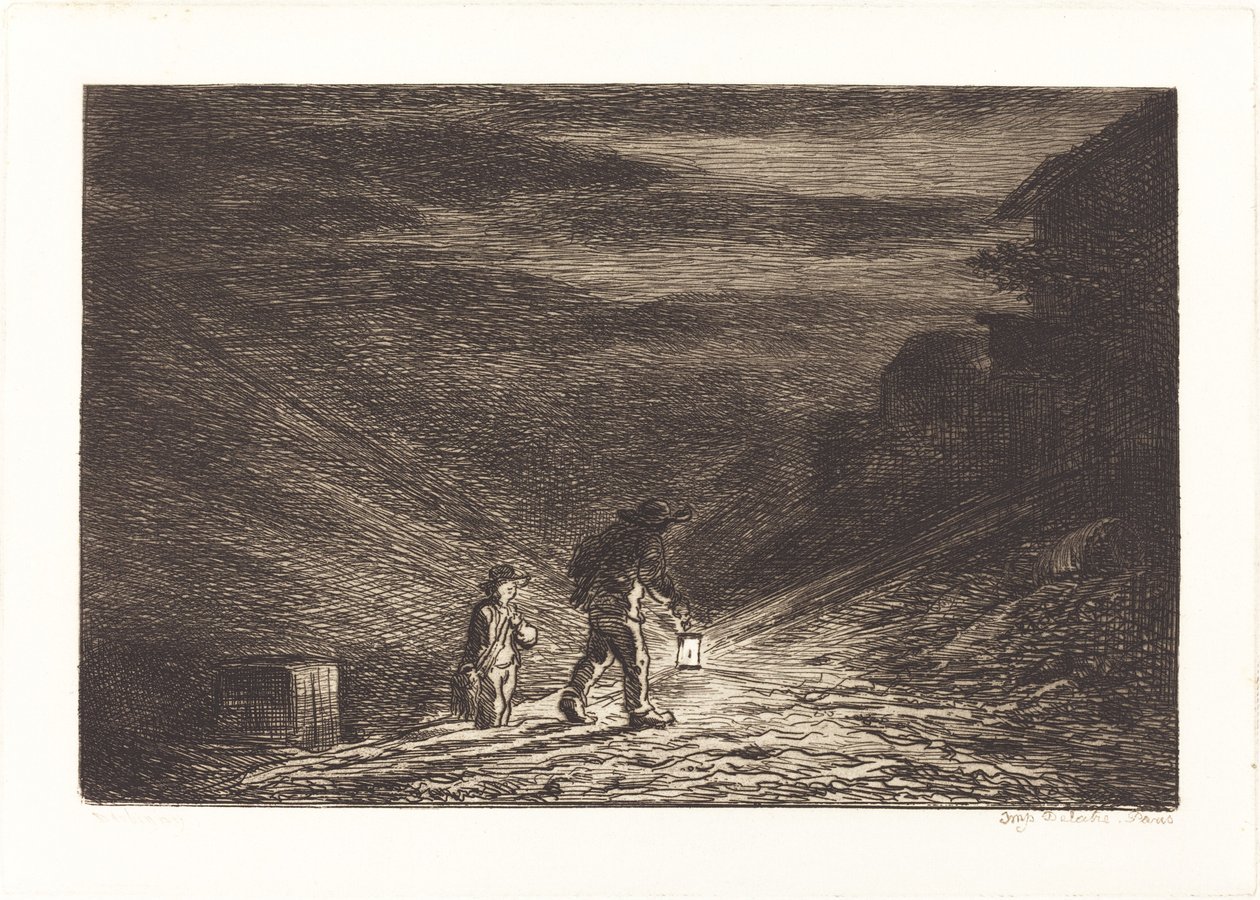 Die Suche nach einer Herberge von Charles Francois Daubigny