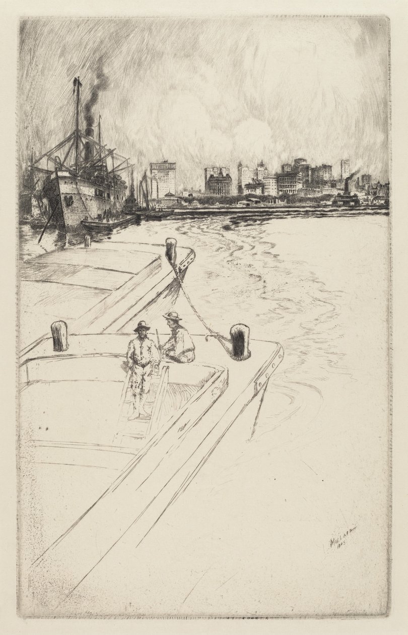 New York vom Hafen aus von Charles Frederick William Mielatz