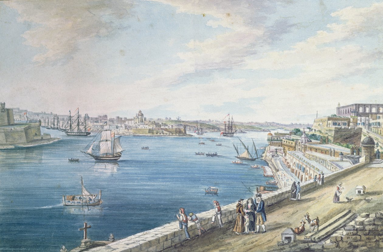Der Große Hafen, Valletta, Malta von Charles Frederick de Brocktorff
