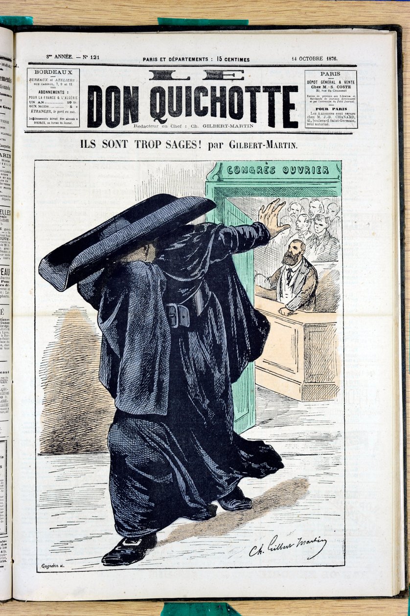 Cover von „Le Don Quixote“, Nummer 121, Satirisch in Farben von Charles Gilbert Martin