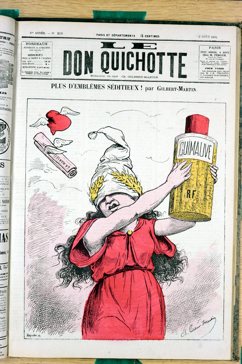Titelblatt von „Le Don Quixote“, Nummer 215, Satirisch in Farben von Charles Gilbert Martin