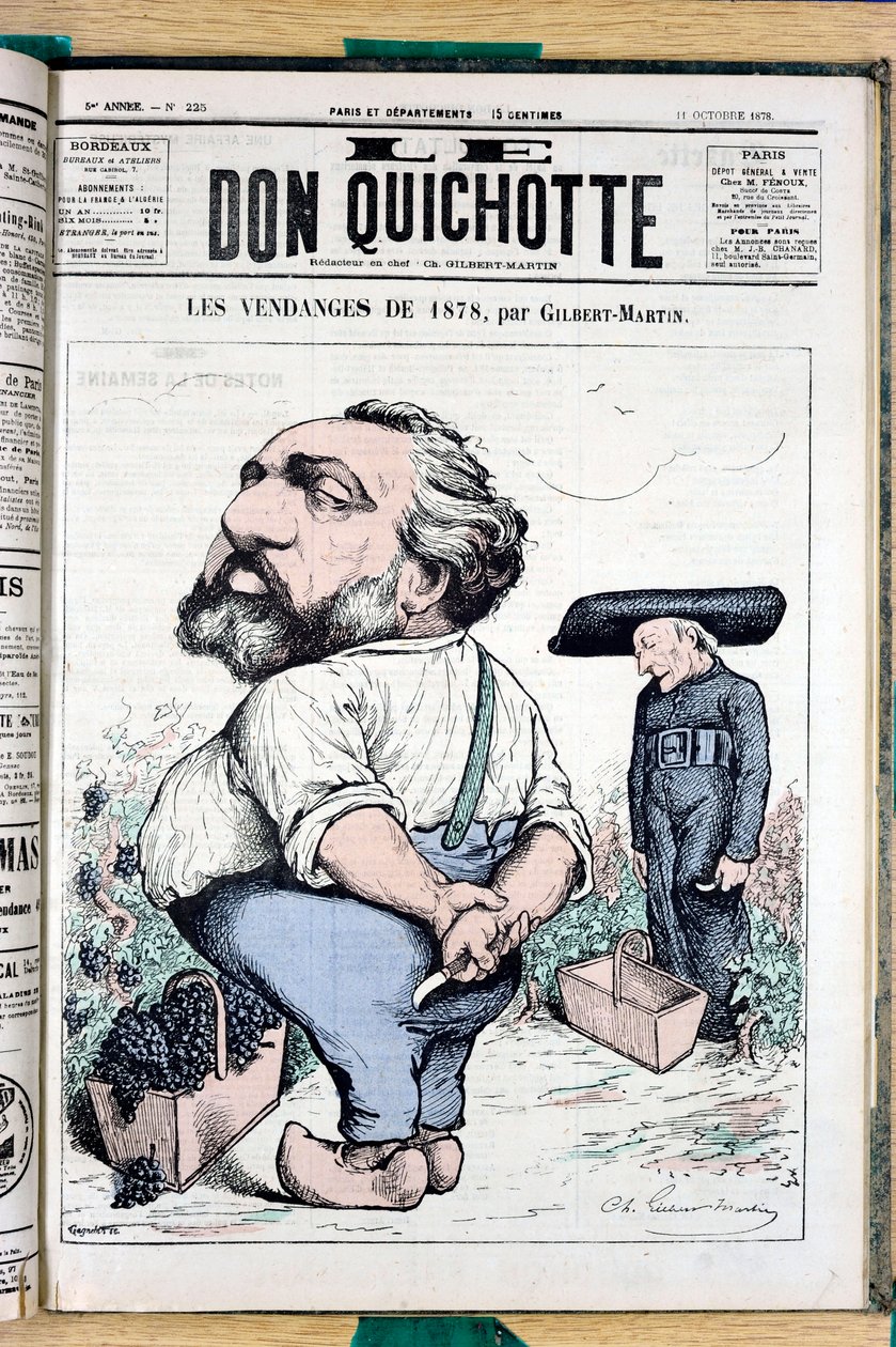 Titelblatt von „The Don Quixote“, Nummer 225, Satirisch in Farben von Charles Gilbert Martin