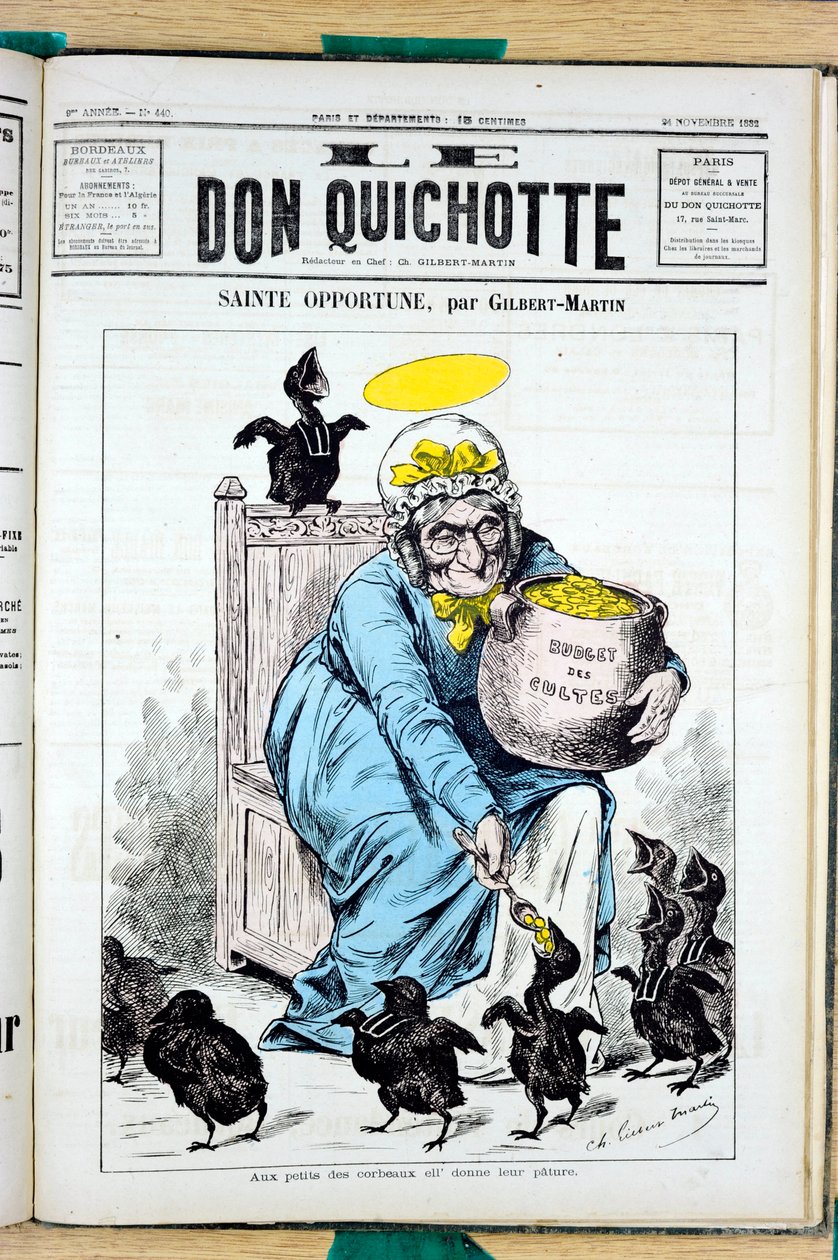 Titelblatt von „The Don Quixote“, Nummer 440, Satirisch in Farben von Charles Gilbert Martin