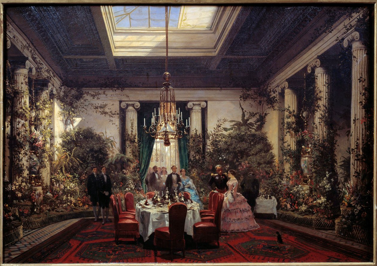 Frühstück bei Prinzessin Mathilde Letizia Bonaparte, rue de Courcelles in Paris von Charles Giraud