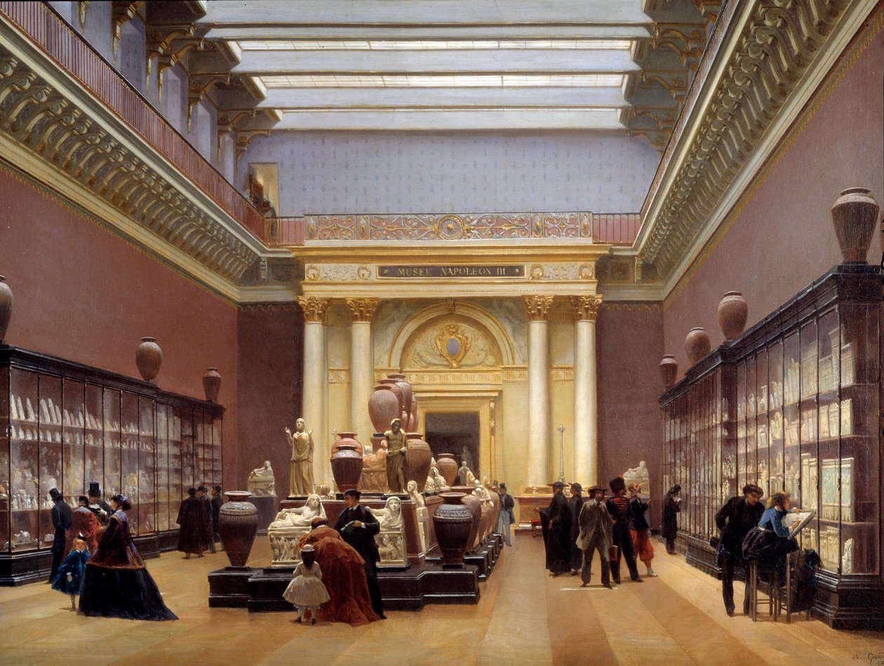Ansicht des Musée Napoleon III, Raum der Terrakotta im Louvre, auch bekannt als Galerie Campana von Charles Giraud