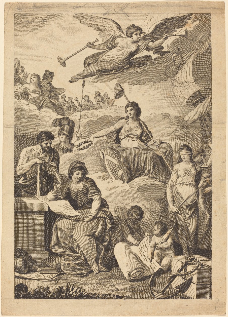 Britannia krönt die Geschichte von Charles Grignion, after Conrad Martin Metz