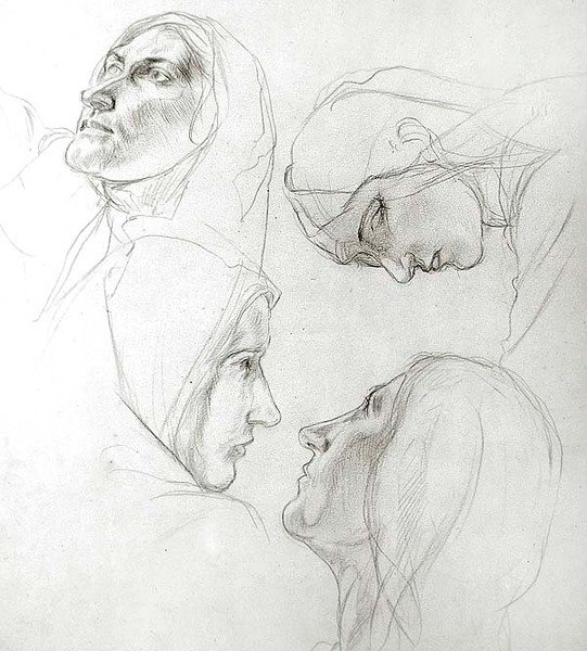 Studie für die klugen und törichten Jungfrauen von Charles Haslewood Shannon