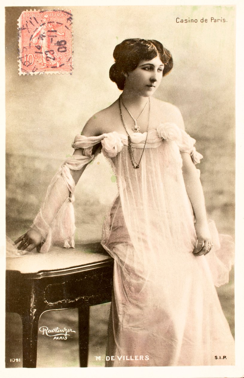 Alte Postkarte/M de Villers/Schauspielerin/Casino de Paris von Augustus Kollner