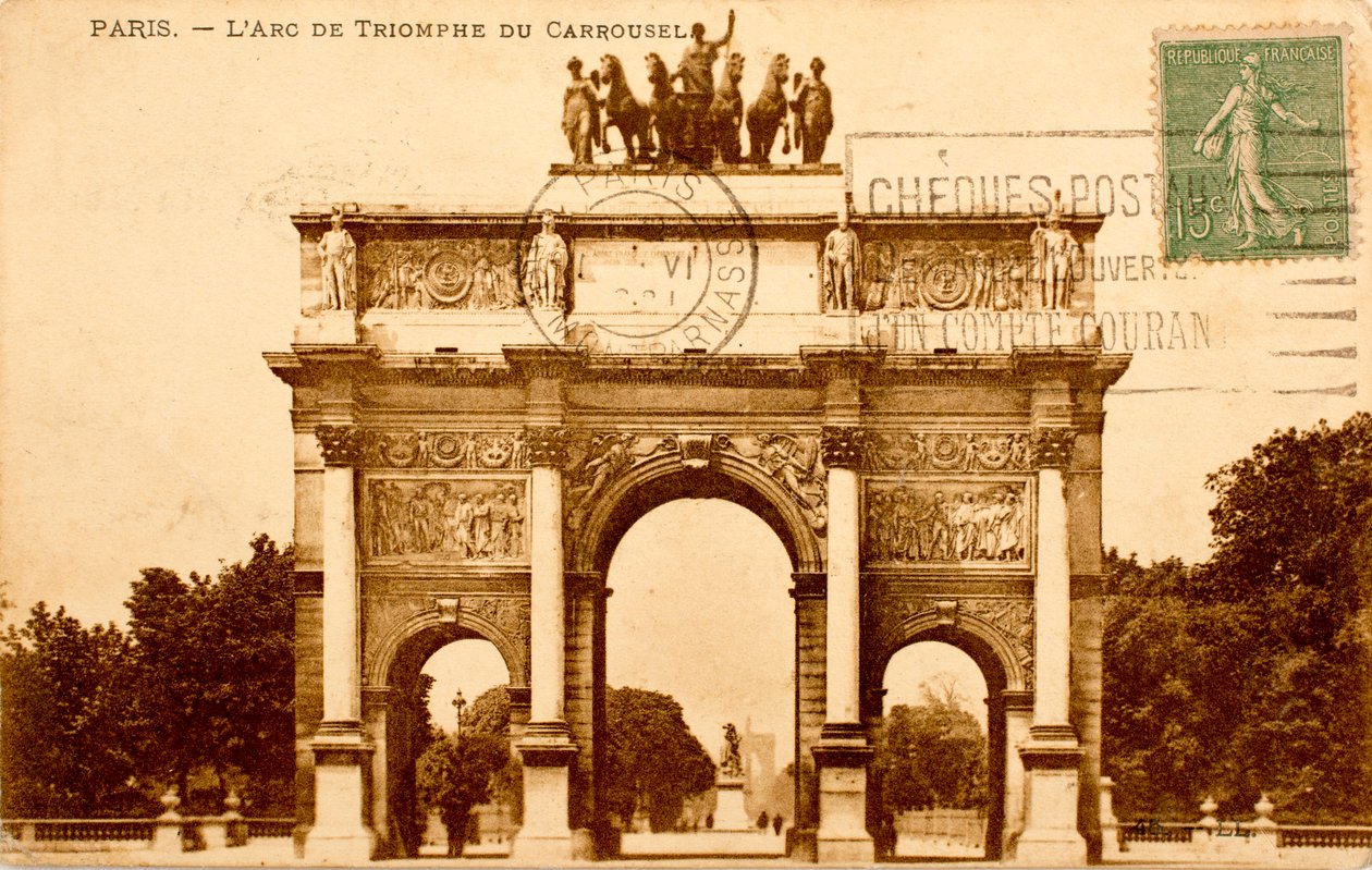 Postkarte/Arc de Triomphe du Carrousel/Paris/Seine/Ile de France/Frankreich von Augustus Kollner