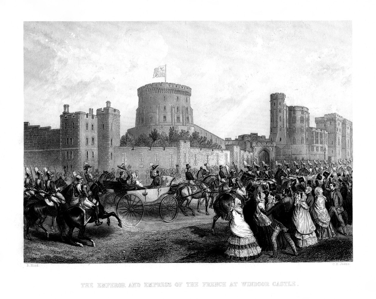 Der Kaiser und die Kaiserin der Franzosen im Windsor Castle, 1855, 1875 von Charles Henry Jeens