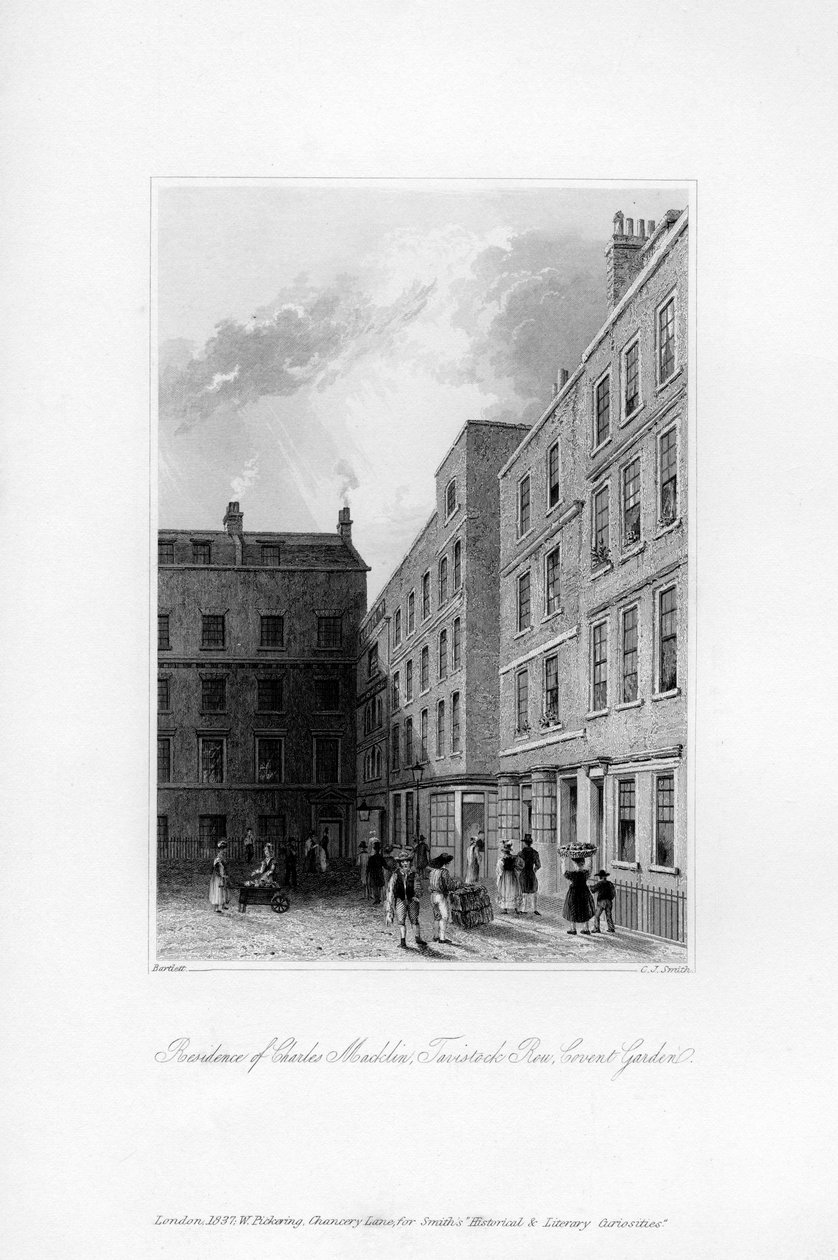 Außenansicht der letzten Residenz von Charles Macklin, Tavistock Row, Covent Garden, 1840 von Charles J. Smith
