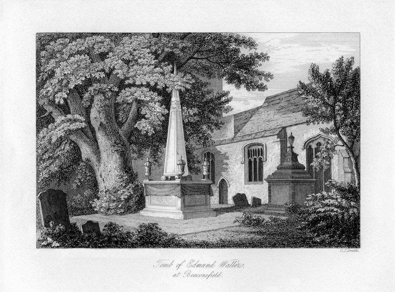 Grab von Edmund Waller, Beaconsfield, Buckinghamshire, 1840 von Charles J. Smith