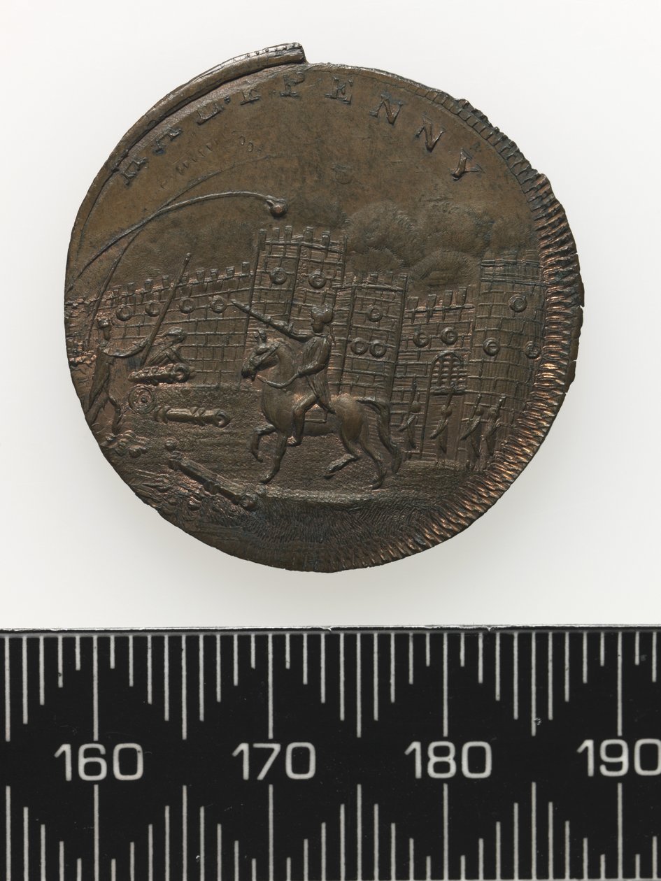 Rückseite eines Tokens mit Thomas Spence (Kupfer) von Charles James