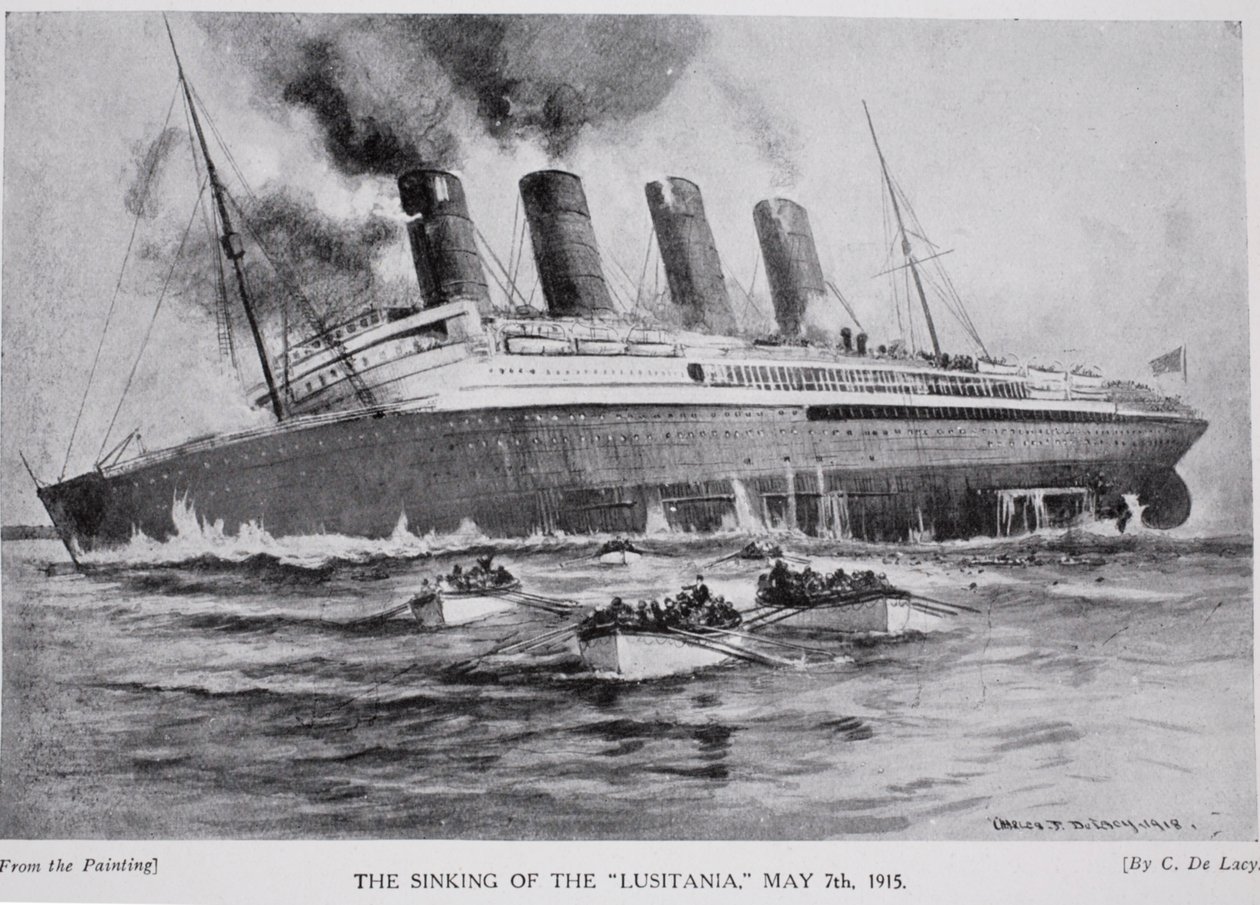 Das Sinken der Lusitania, 7. Mai 1915, Illustration aus 