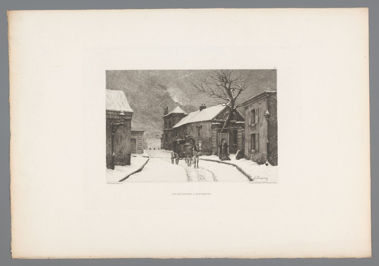 Ansicht der Rue des Rosiers in Montmartre von Charles Joseph Beauverie