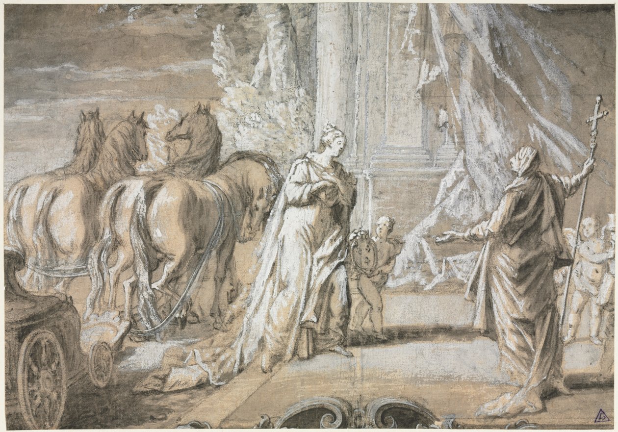Madame de Maintenon kehrt zur katholischen Kirche zurück von Charles Joseph Dominique Eisen