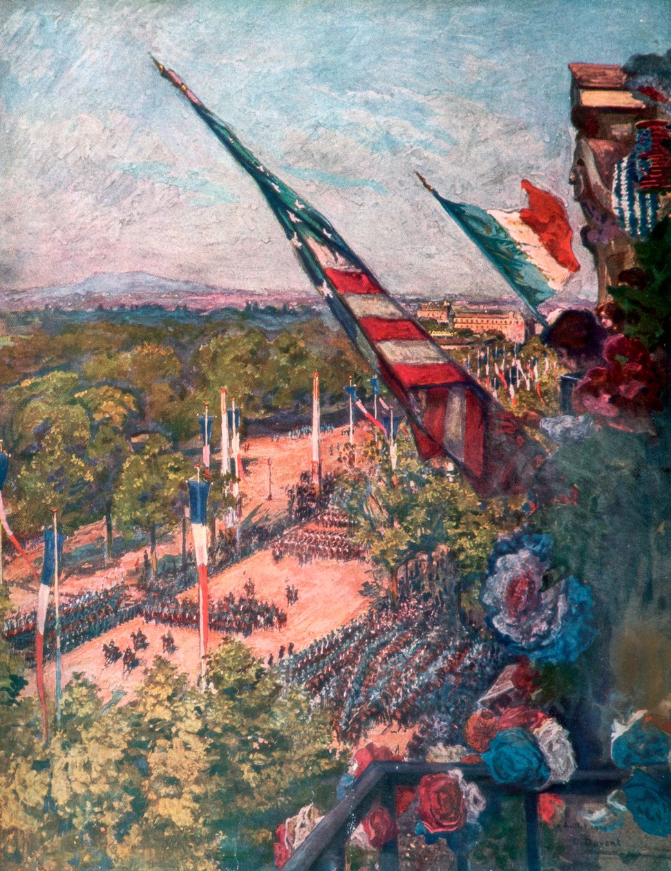 Große Siegesparade, Avenue de la Grande Armée, Paris, Frankreich, 14. Juli 1919 von Charles Jules Duvent