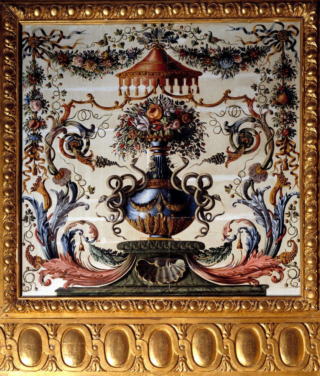 Dekoratives Paneel des Speisesaals des Schlosses von Vaux-le-Vicomte von Charles Le Brun